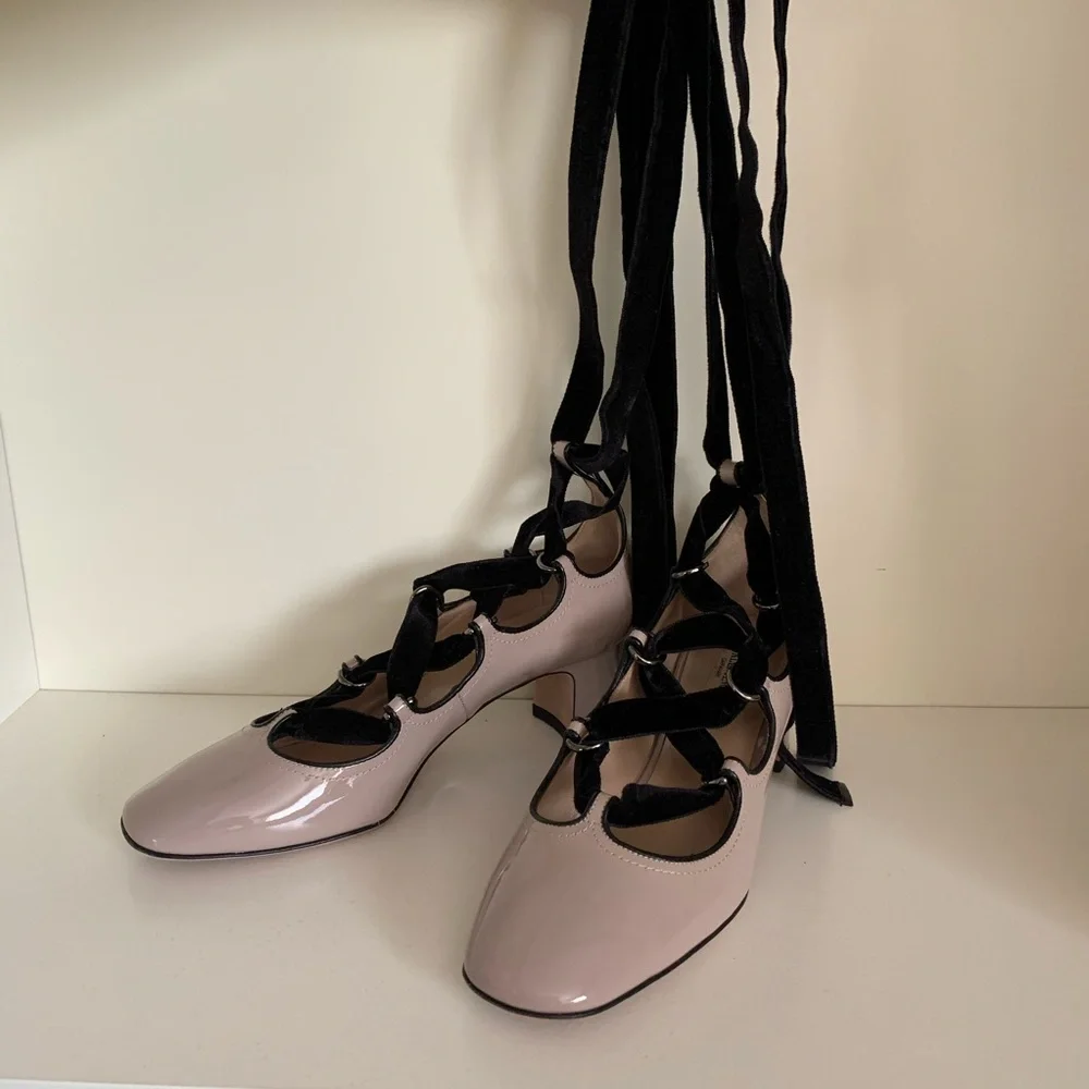 New Valentino ballerina patent heels